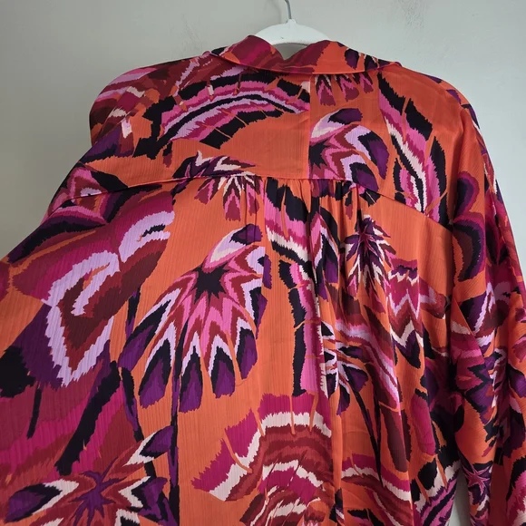 JODIFL Bold Orange and Pink Blouse - Picture 10 of 13